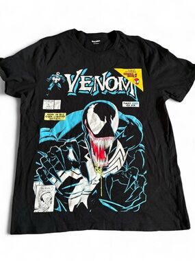 Old Navy Black Venom Graphic Tee with Blue, White & Red Accents